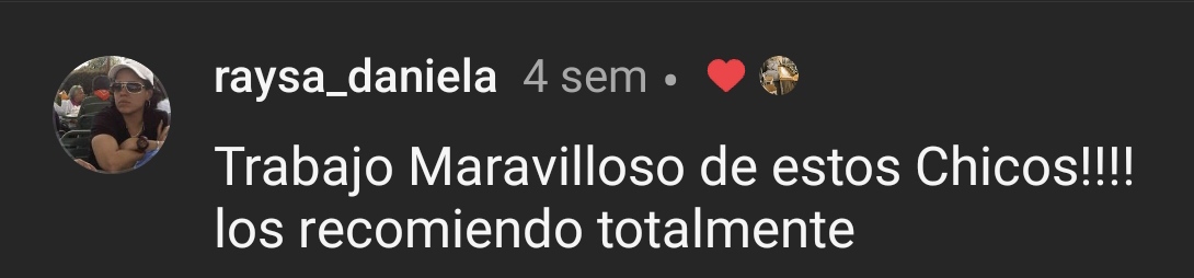 Testimonio de cliente en Instagram