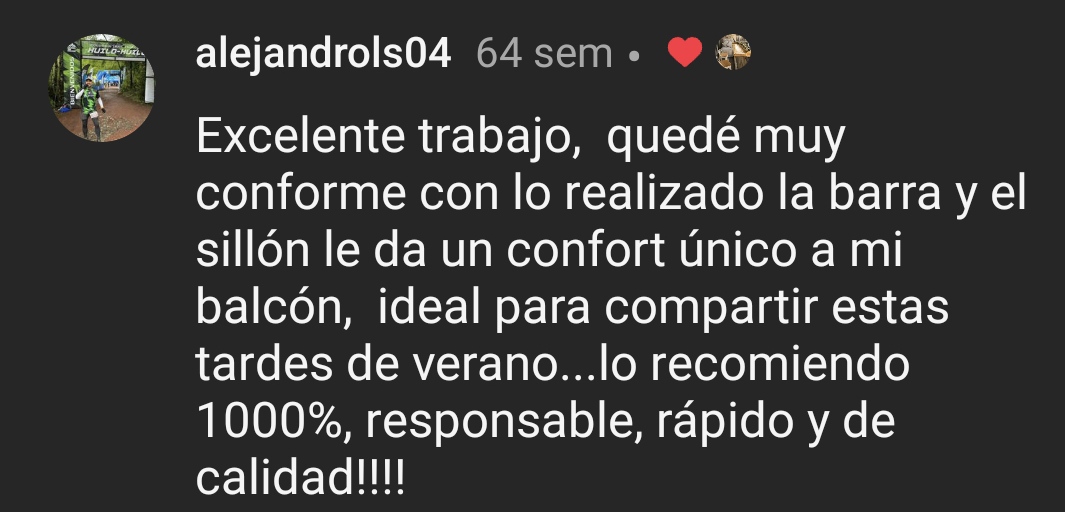 Testimonio de cliente en Instagram