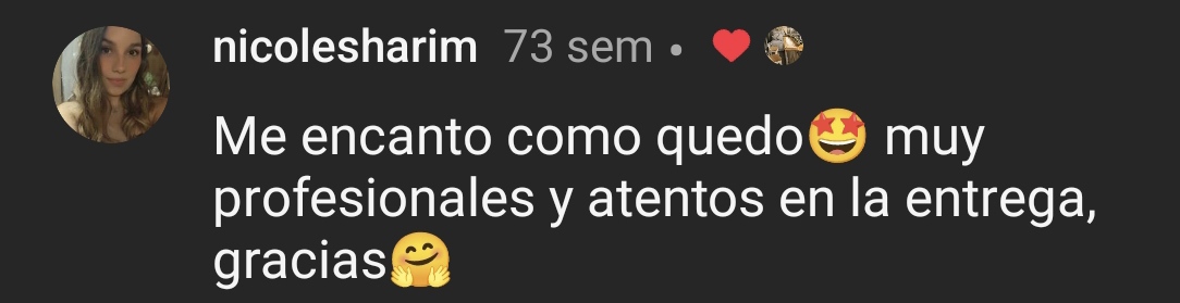 Testimonio de cliente en Instagram