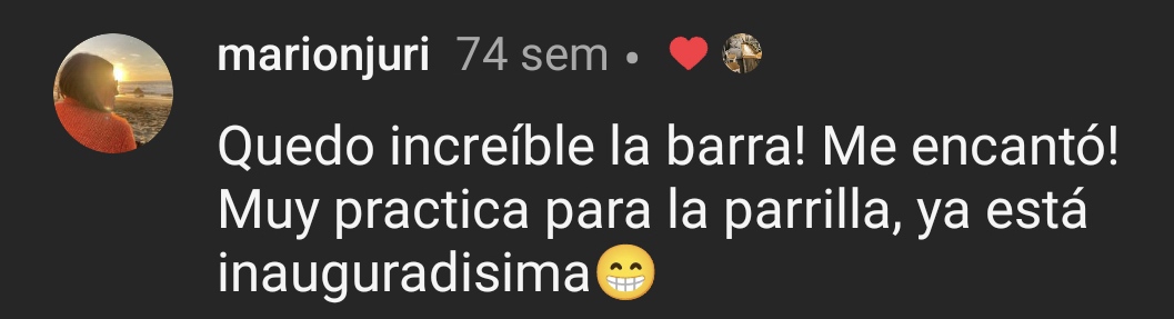 Testimonio de cliente en Instagram