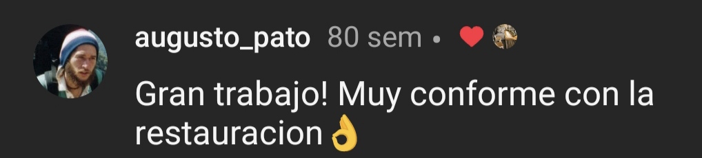 Testimonio de cliente en Instagram