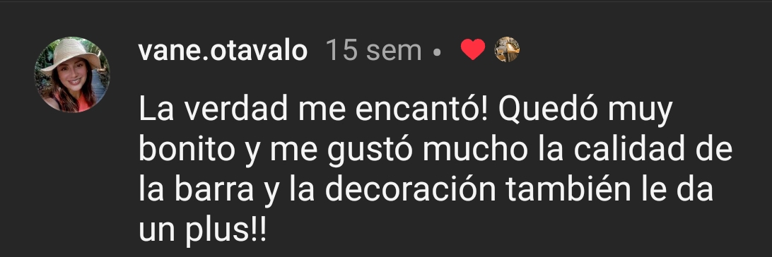 Testimonio de cliente en Instagram